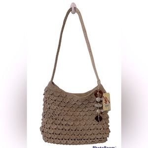 Stone Mountain Crochet Crossbody Bag in Tan